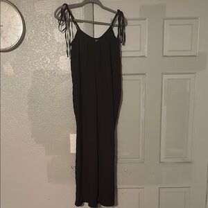 SHEIN Black Spaghetti Strap Slip Jumpsuit